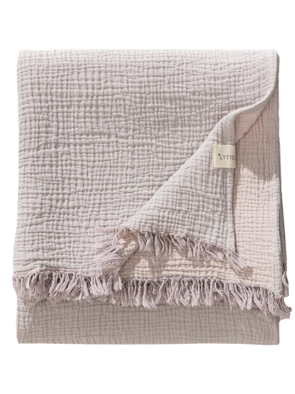 Plaid en coton mauve 130x170