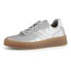 Plateausneaker GABOR "FLORENZ", Damen, Gr. 40, bunt (silberfarben, weiß), Glattleder, metallic, sportlich, Schuhe, Freizeitschuh, Halbschuh, Schnürer in bequemer Schuhweite G (=weit)