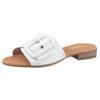 Pantolette GABOR "RHODOS", Damen, Gr. 40, weiß, Kalbsleder, unifarben, klassisch, Schuhe, Blockabsatz, Sommerschuh, Komfortschuh in Weite G (= weit)