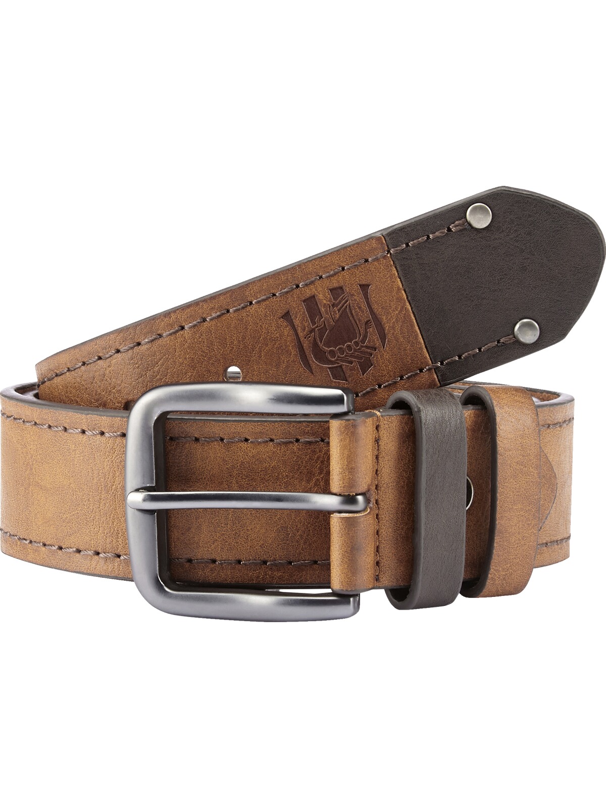 Synthetikgürtel BABISTA "Gürtel LEOPOLDO", Herren, Gr. 1/35, braun (hellbraun), Obermaterial: 60% Polyurethan PU. 40% Rindsleder Leather cow., Gürtel Image