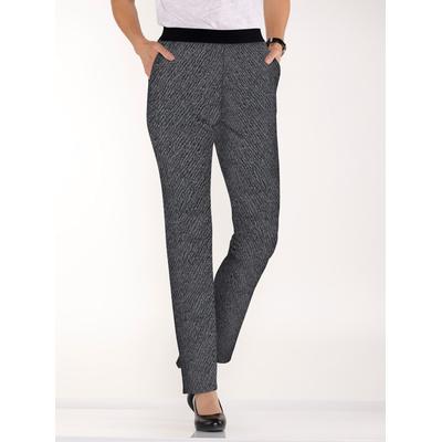 Schlupfhose CLASSIC BASICS, Damen, Gr. 28, Kurzgrößen, grau (schwarz, grau, meliert), 97% Polyester, 3% Elasthan, gemustert, lang, Hosen Image