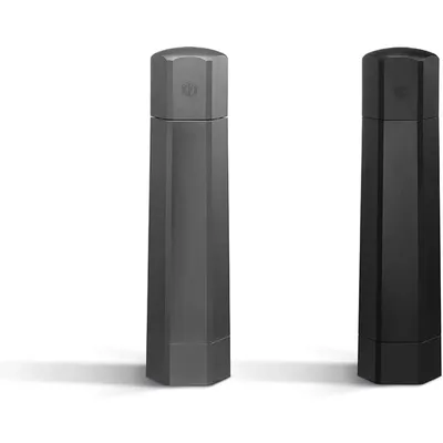 Salt and Pepper Mill Set with Adjustable Professional Grinders and No-Mess Caps