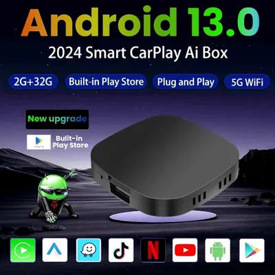 Android 13 Carplay AI Box Wireless Carplay Adapter Android Auto For Netflix Youtube VW Toyota Mazda