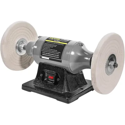 Bench Buffer Polisher, 8 inch Buffing Machine 370W Motor with 3450 RPM, Heavy Duty Benchtop Lathe