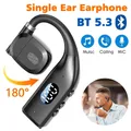 Auricolari singoli a LED Cuffie da lavoro in standby lungo Cuffie mono impermeabili Chiamata esterna Auricolari wireless Bluetooth 5.3
