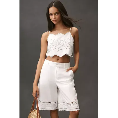 By Anthropologie Cutwork Bermuda Shorts