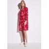 Blusenkleid STREET ONE, Damen, Gr. 46, EURO-Größen, rot (glory rot), Stoff, 88% Viskose, 12% Polyamid, gemustert, casual, comfort fit knielang, Rundhals, Langarm Bündchen, Kleider, knielang