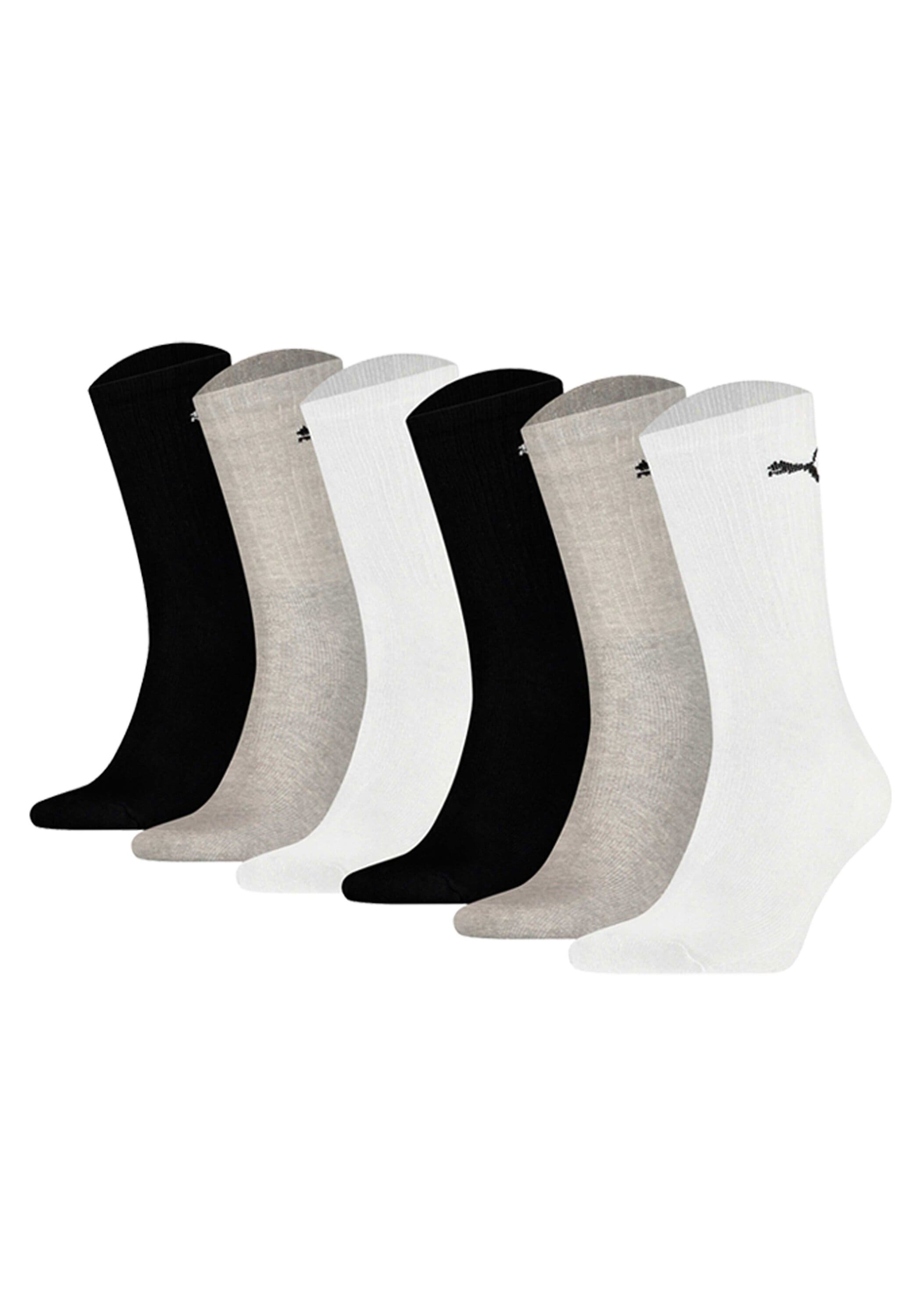Kurzsocken PUMA "Socken 6er Pack", Herren, Gr. 47-49, bunt (schwarz, weiß, grau), Obermaterial: 74% Baumwolle CO. 21% Polyester PES. 3% Polyamid PA. 2% Elasthan EL., Socken