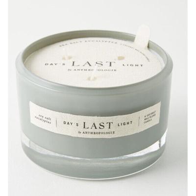 Anthropologie Accents | Anthropologie Last Day Light Glass Candle Sea Salt Eucalyptus New In Box | Color: Gray | Size: Os