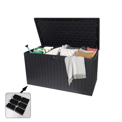 Outdoor Large Resin Plastic Waterproof Deck Storage Box with Feet