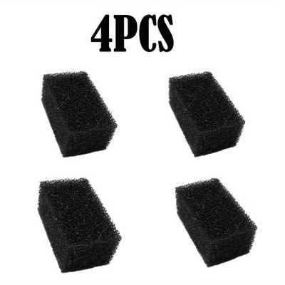 TEMU 4pcs Black Foam Aquarium Filter Sponge, Rectangular, Durable, Non-electric, For Fish , Home Use, Clear Water Quality