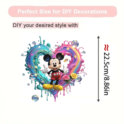 TEMU Cartoon Animal Mouse Heart Heat Transfer Clothing Stickers (clothes Not Included) Birthday Holiday Gift Novelty Patch To Create Your Own Clothing. Image