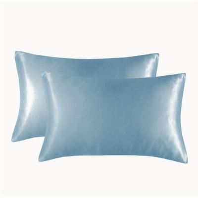 TEMU Cooling Pillowcase, Set Of 2 Curved Cooling Q-max>0.5 Gradient Cooling Pillowcases, Suitable For Hair & Light Beige Hot Pillows, Soft Envelope Style, Light Blue Gradient Image