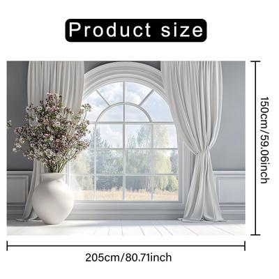 TEMU White Curtain Backdrop - Polyester Photo Wall For Indoor & Outdoor Decor, Parties, Gardens & Home Image