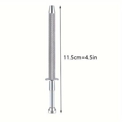 TEMU A Silvery Stainless Steel Safety And Convenient Tool For Assisting In Piercing Beads With A Pen, Suitable For Assisting In Piercing Jewelry, Nail Art, And Rhinestones. Image
