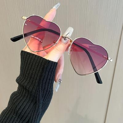 TEMU 1pc -shaped Vintage Fashion Glasses, Mixed Color Ac Lenses, Copper Frame, Casual Decorative Eyewear, Ideal Gift For , Fashionable Gift Item|geometric Fashion Glasses| Fashion Glasses Image
