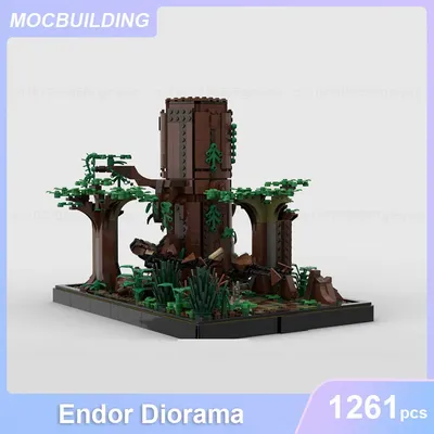 MOC Bausteine Mid Size Endor Diorama Modell DIY Montieren Ziegel Pädagogisches Kreative Display Sammlung Spielzeug Geschenke 1261PCS Image