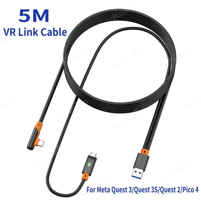 VR-Link-Kabel für Meta Quest 3 VR-Headset, schnelles Aufladen, USB 3.0 Gen2 auf Typ-C, 5 Gbit/s, Image