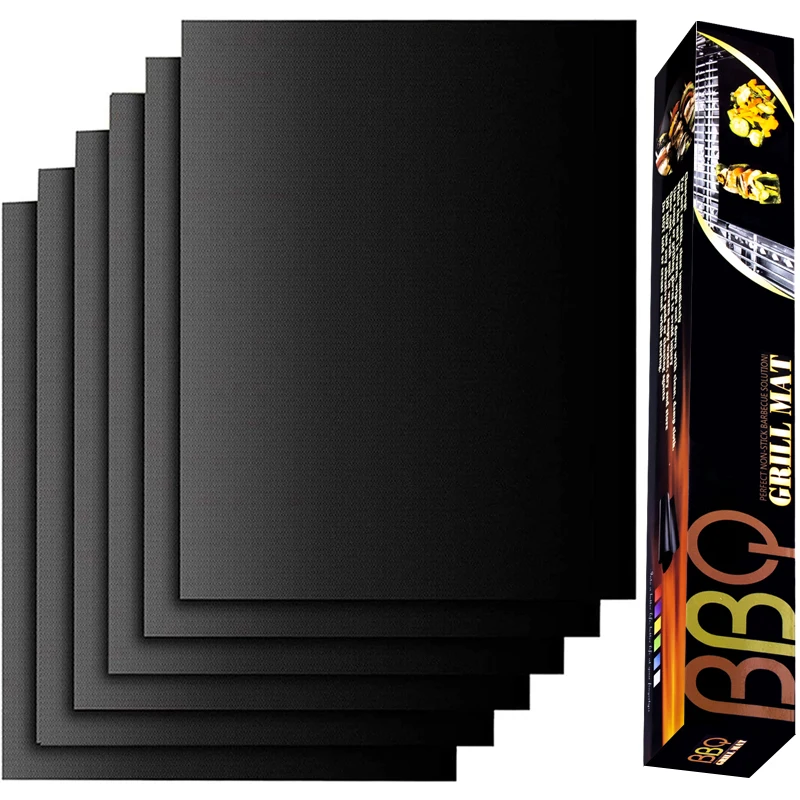 60*40 cm Nicht-stick BBQ Grill Matte Backen Matte Grill Werkzeug Kochen Grillen Blatt Wärme Widerstand Leicht zu Reinigen Küche BBQ Werkzeug Image