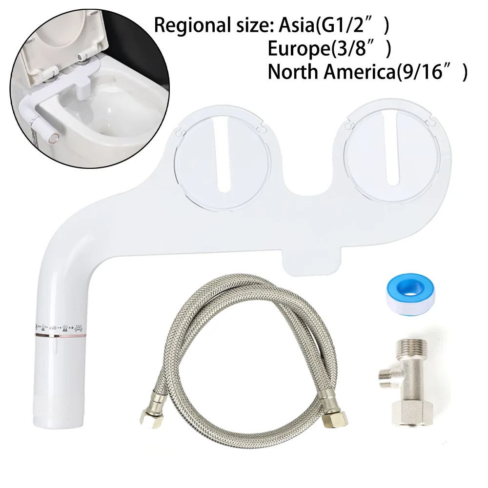 Toiletten-Bidet, ultradünnes Bidet, Toilettensitzaufsatz mit Messing-Einlass, einstellbarer Wasserdruck, Badezimmer, hygienische Dusche