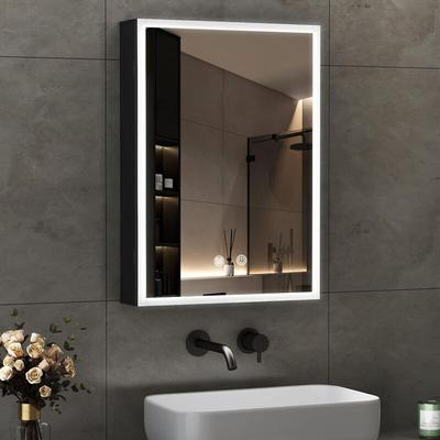 Spiegelschrank Bad mit Beleuchtung Badezimmer Spiegelschrank mit led Beleuchtung Metall Image