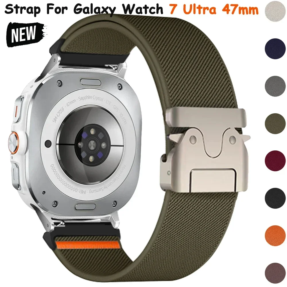 Nylonarmband für Samsung Galaxy Watch Ultra 47 mm, keine Lücken, geflochtenes elastisches Schlaufenband, Armband für Galaxy Watch Ultra 47 mm Armband Image