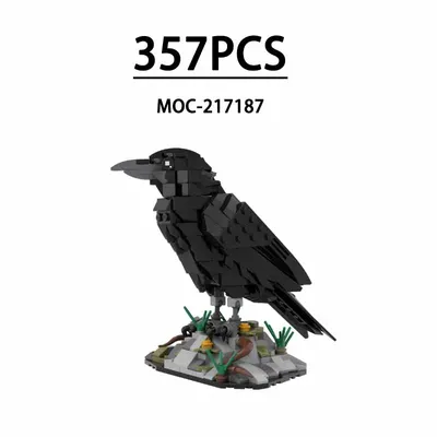 MOC- 217187 Baustein Rabe Vogel Tier Mini Stitching Modell 357PCS Kindergeburtstagsgeschenk Image
