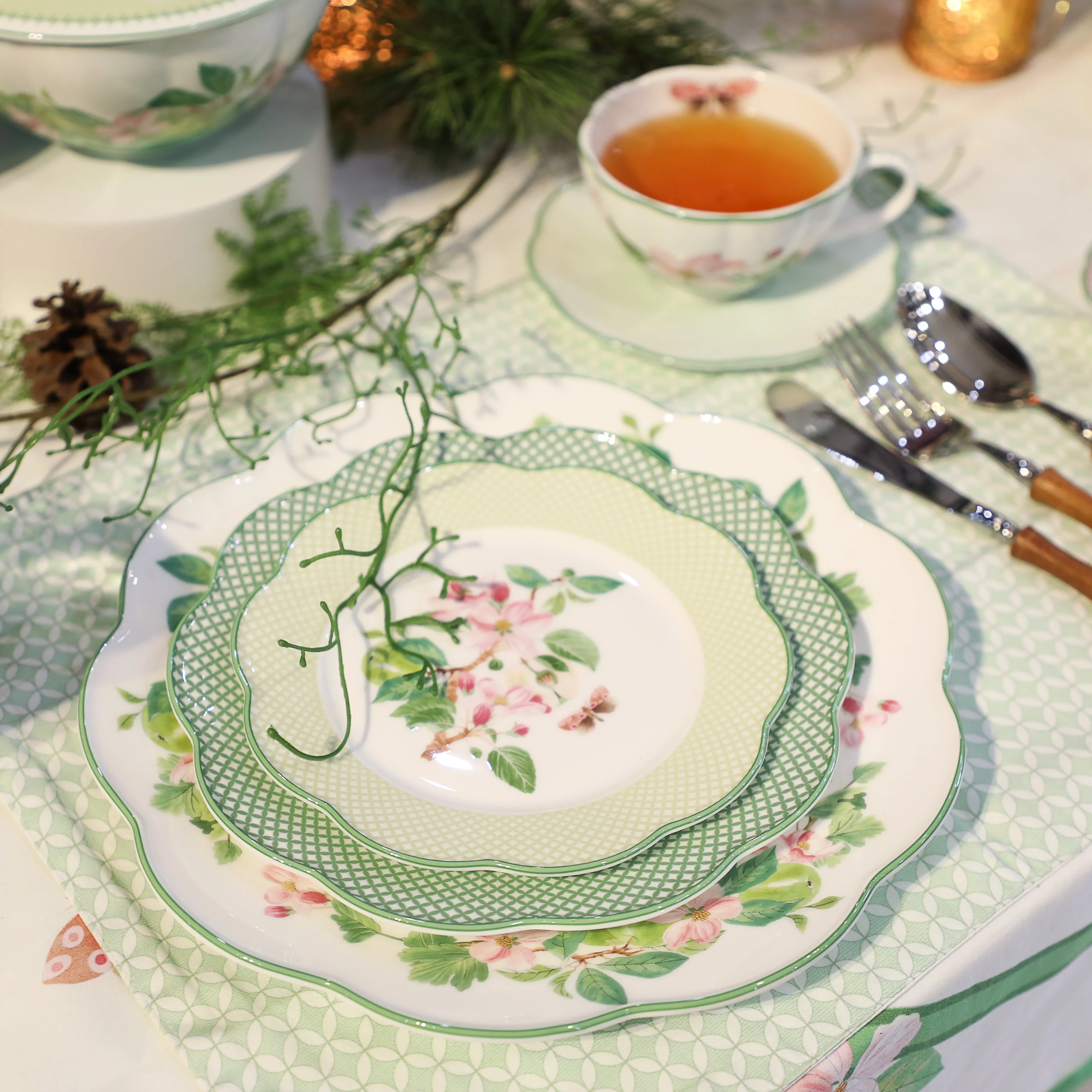 Teller Haushalt Gemüse Bone China Geschirr Apfelblüten Tabletts Fisch Gemüseteller Image