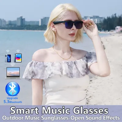 NEUE Bluetooth 5.3 intelligente Musikbrille UV-Sonnenbrille Anti-Lila kabellose Bluetooth TWS-Kopfhörer Sport fahren lässige Musik s Image
