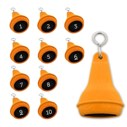CombiCraft Mayfair Schlüsselanhänger Orange 70x40 mm - 10er Pack mit den gravierten Zahlen 1-10 Image