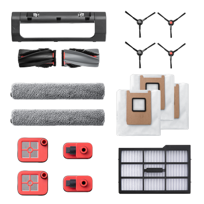 eufy Zubehörset, Seitenbürste, Filter, Rollbürste für eufy E25/E28 Omni Saugroboter, Staubbeutel & Schmutzwassertank-Filter Image
