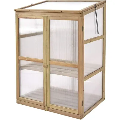 Garden Portable Wooden Cold Frame Greenhouse Raised Flower Planter Protection