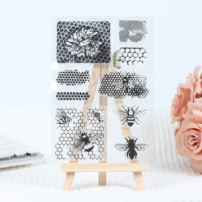 Honeycomb Theme Texture Silicone Clear Stamps Diy Junk Journal Supplies Decoration Scrapbooking