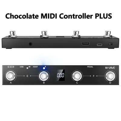 M-vave Chocolate Plus Programmable MIDI Controller 4 Buttons Footswitch Supports Page Turn USB MIDI