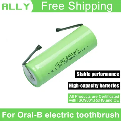 2600mAh 49x17mm 2pcs Battery Compatible with Braun Oral-B Triumph ProCare 9900 9500 9400 9000 3731