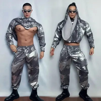 Bar DS DJ Men Gogo Dancer Costume Sexy Pole Dance Clothing Muscle Man Suits Rave Outfit Stage