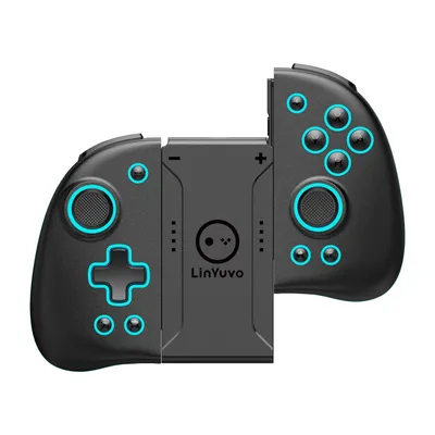 LinYuvo KS47 Wireless Game Controller for Switch/OLED with 8 Colors Adjustable LED,Hall Effect