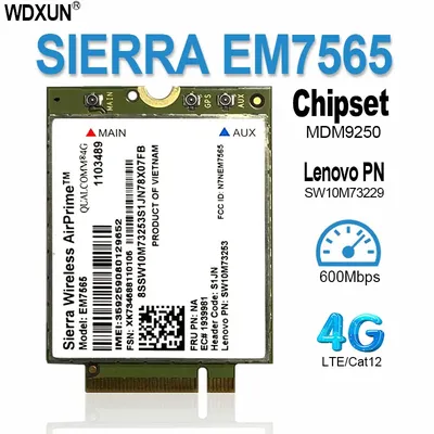 Sierra Wireless EM7565 LTE-Advanced Pro Module Cat-12 Global Connectivity with 3G Fallback for