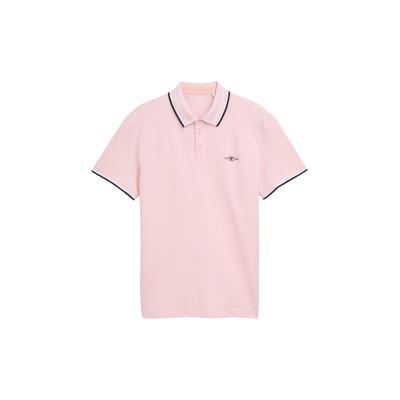 TOM TAILOR Herren Piqué Poloshirt mit Stretch, rosa, Meliert, Gr. XXL Image