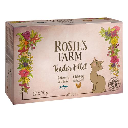 12x70g Mixed Pack (2 Varieties) Tender Fillet Rosie's Farm Wet Cat Food