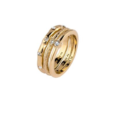 Elli - Glas Kristalle Weiß 3er Set 925 Sterling Silber Ringe 1 ct Damen Image