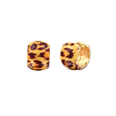 Elli - Creolen Emaille Leopard 925 Sterling Silber vergoldet 1 ct Damen Image