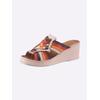 Pantolette GEMINI, Damen, Gr. 42, beige (beige, rot), Glattleder, modisch, Schuhe