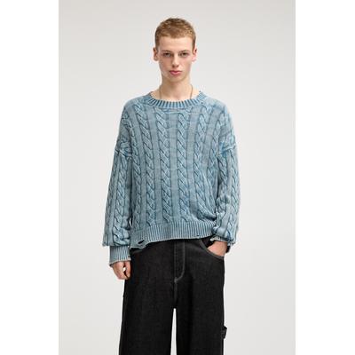 Stwd Cable-Knit Jumper With Ripped Details