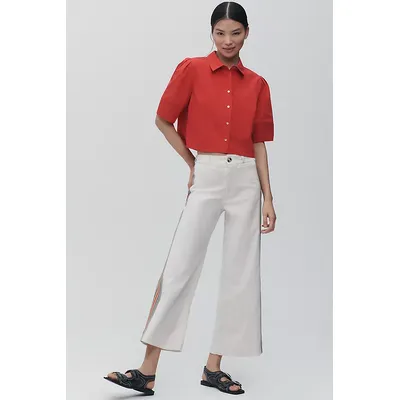 The Ettie High-Rise Crop Wide-Leg Jeans by Maeve: Bold Stripe Edition