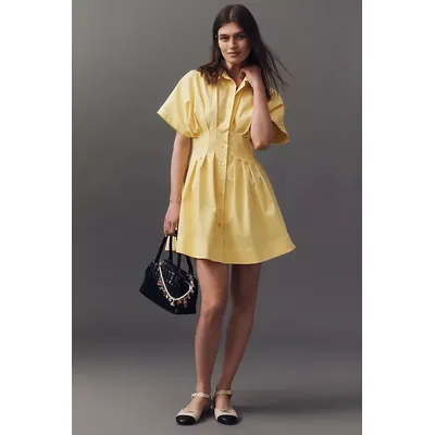 The Tobie Button-Front Pleated Shirt Dress by Exquise: Mini Edition
