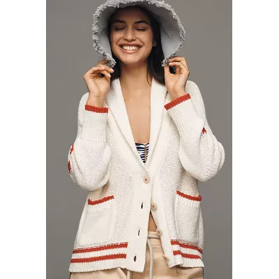 Maeve Shawl Collar American Flag Cardigan