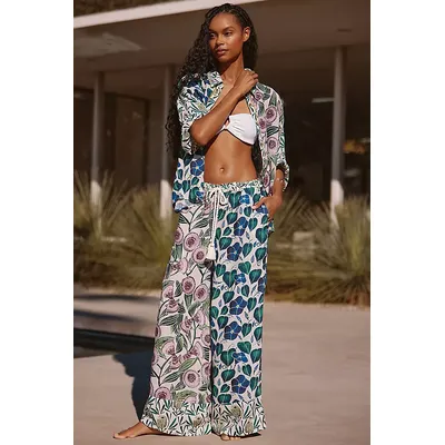 Celandine Relaxed Wide-Leg Linen Trousers