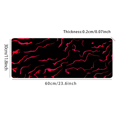 TEMU Large Extended Gaming Mouse Pad With Non-slip Rubber Base - Abstract Pattern, , Rubber Material For Office & Home, Oblong Desk Mat For Keyboard And Mouse Image