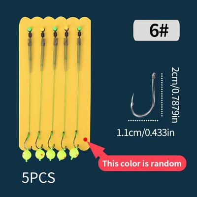 TEMU 5-set Anti-lead Fishing Line Kit With Beads For Carp And Grass Carp Floating Float Fishing Gear Image